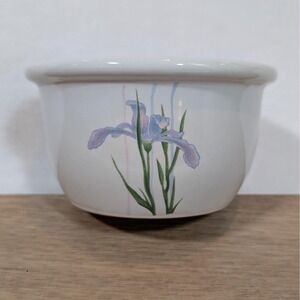 Vintage Corelle Shadow Iris Bowl Ramekin, Small, 7 Oz Purple Flowers
